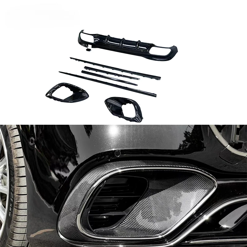 Dry carbon lip For Benz 2021-2023 S-class W223 S63 AMG upgrade carbon fog lamp frame diffuser side skirt