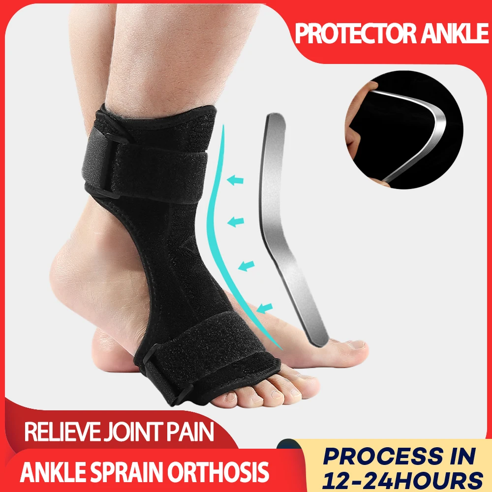 Adjustable Foot Guard Protector Ankle Support Strap Brace Ankle Sprain Orthosis Stabilizer Plantar Fasciitis Aluminum Support