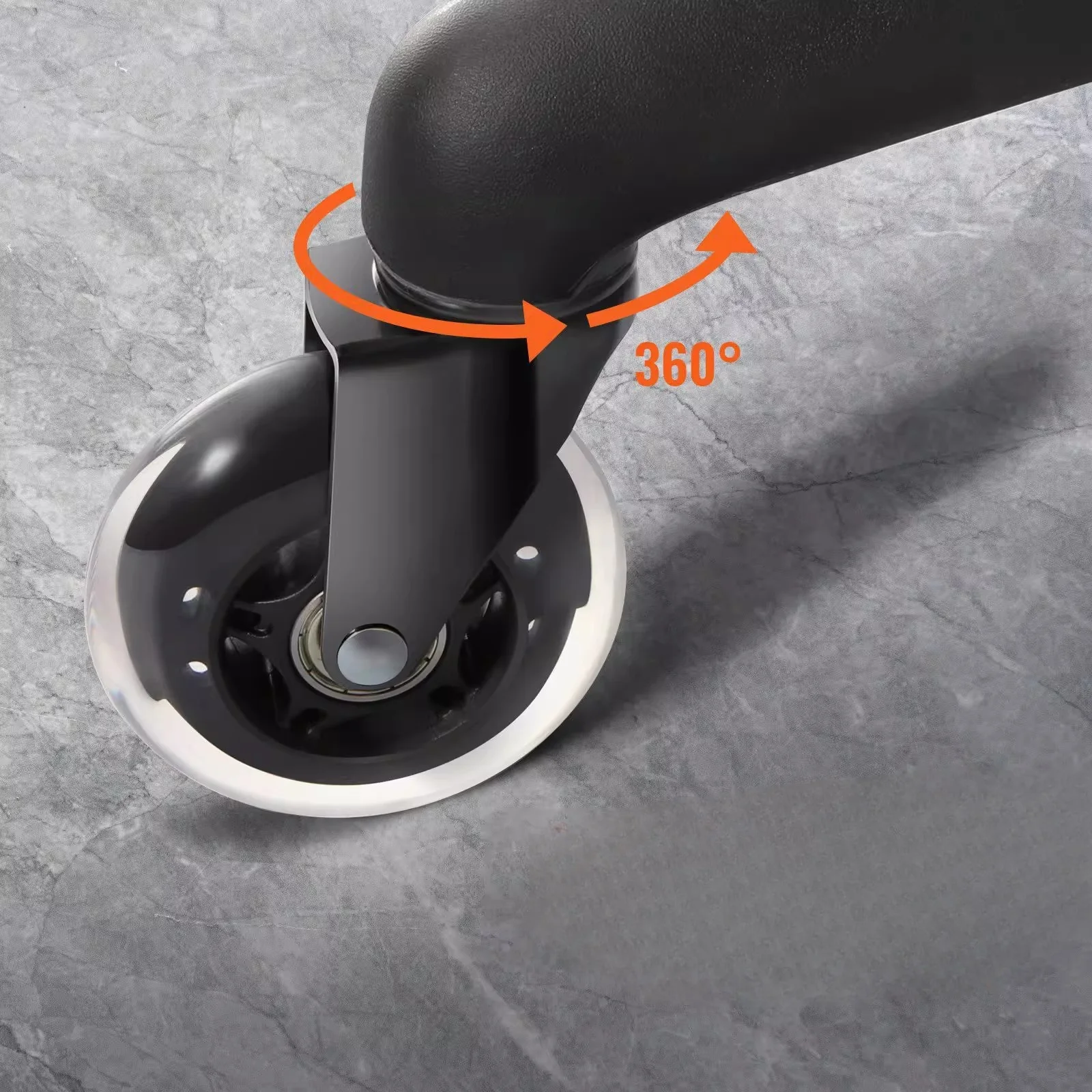 5PCS Office Chair Caster Wheels 3 Inch Swivel Rubber Caster Wheels Replacement Soft Safe Rollers