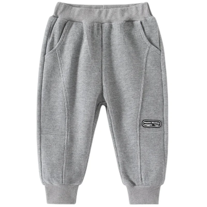 New 2024 Kids Casual Sweat Pants Baby Boys Solid Loose Elastic Sports Trousers Children Spring Autumn Clothing For 2-6 Years