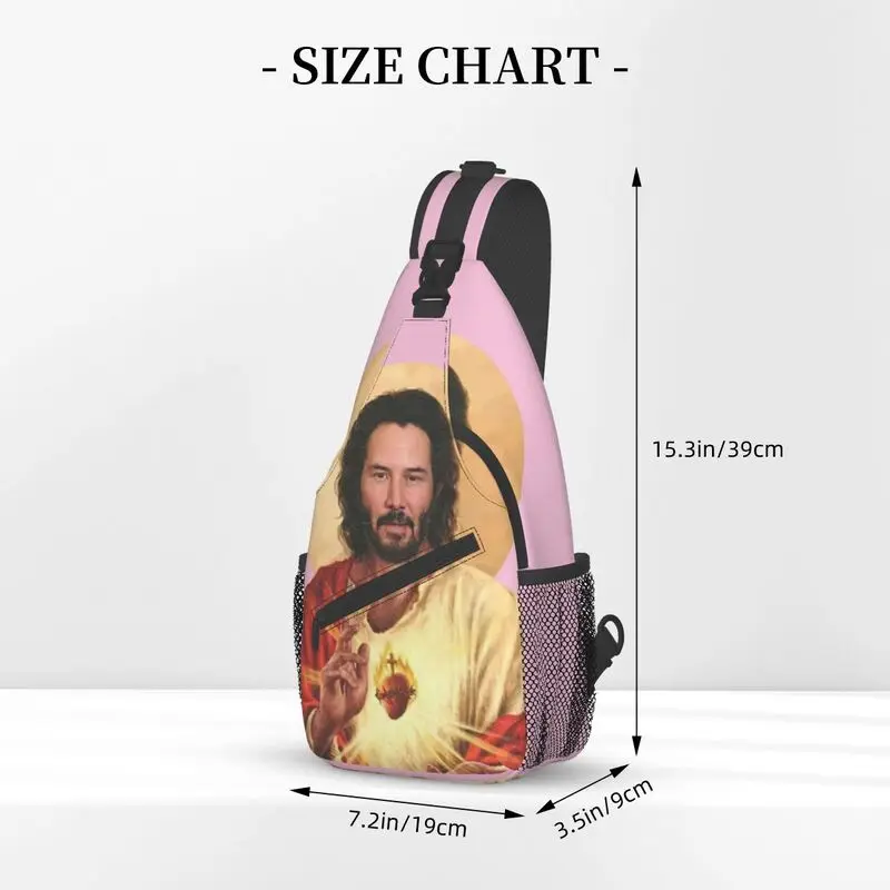 Saint Keanu Reeves Sling Bags para hombre, Cool Meme, Jesús, John Wick, hombro, pecho, mochila cruzada, ciclismo, Camping, Daypack