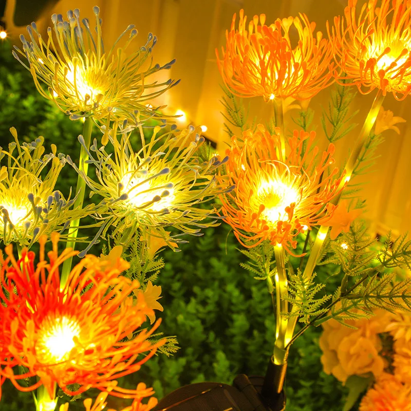 

Светодиодный светильник на солнечной энергии, красный паук-лилия, имитация цветка, вставка в землю, уличное украшение двора, освещение для газона