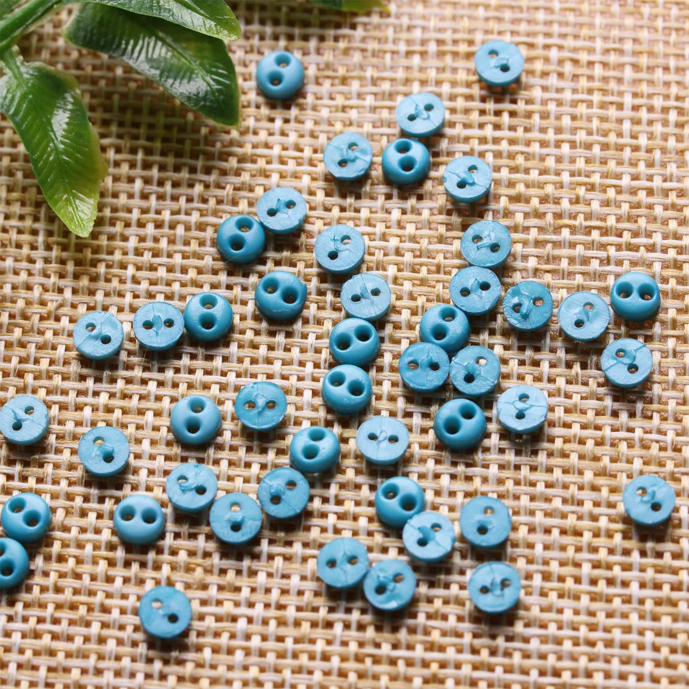 50Pcs 4mm Mini Buttons For DIY Doll Clothes Round Candy Color 2 Holes Card Making Scrapbooking Buttons Sewing Accessories