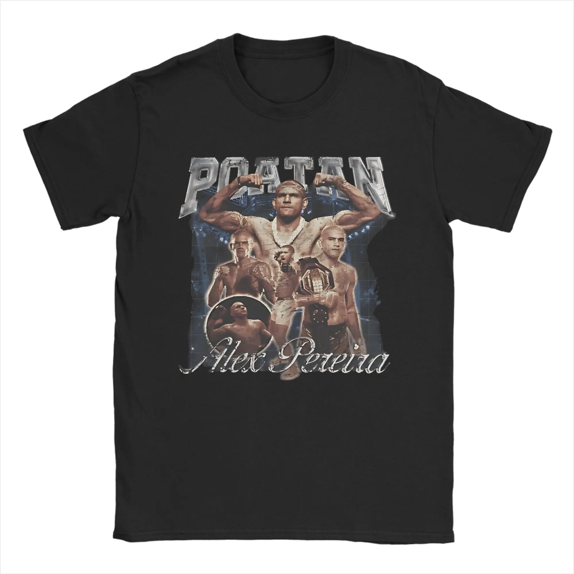 Men's T-Shirts Alex Pereira Poatan Collage Midweight  Unique 100% Cotton Tees Short Sleeve  T Shirt Round Neck Tops Plus Size