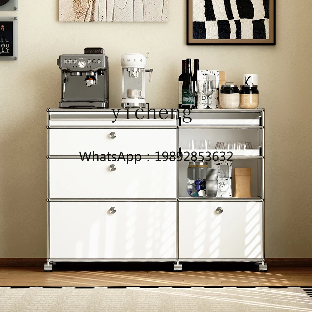 GZ coffee cabinet can be pushed and pulled, medieval style can bear weight, simple storage, and dining side module cabinet.