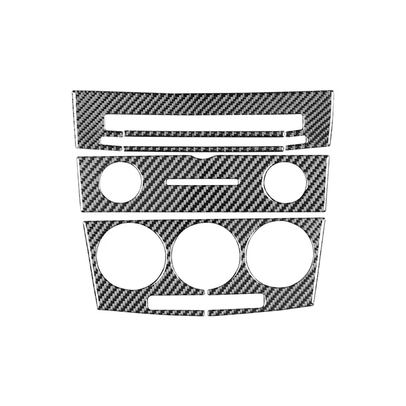 For Mazda 3 2004-2009 Carbon Fiber Car Center Multimedia Air Condition Control Panel Adjusting Buttons Knobs Cover Trim Sticker