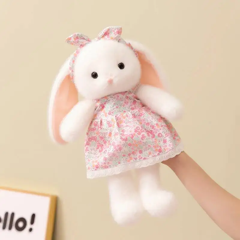 

Kawaii Plush Rabbit Toy Wearing A Skirt Stuffed Animal Bunny Rabbit with Dress Soft Doll Pillow Birthday Christmas Gift for Girl