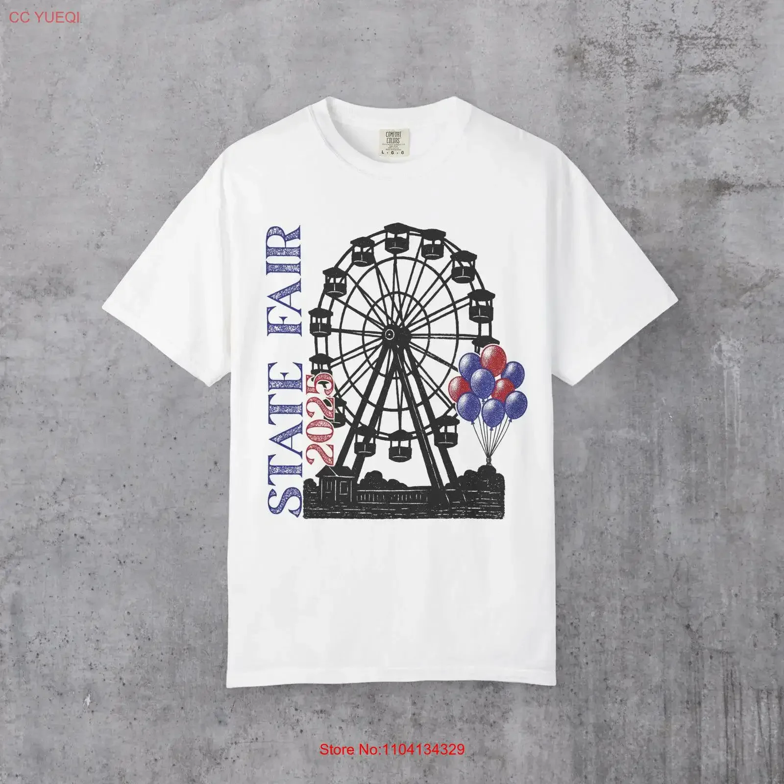 T-shirt vintage délavé pour la saison des foires, avec motif ballon de carnaval 4H FFA, extensible, pour un usage quotidien et la mode