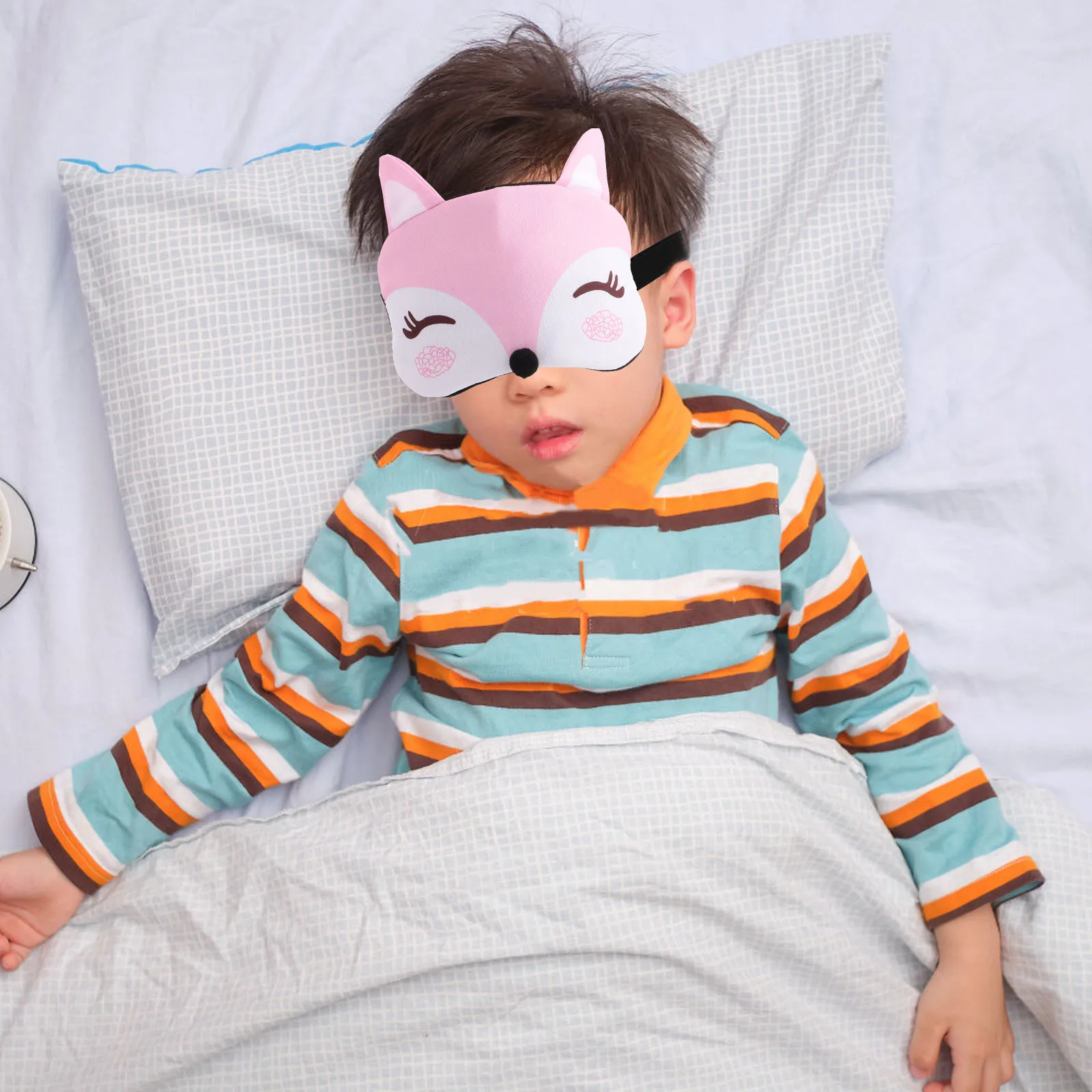 

2Pcs Fox Sleep Mask Cute Animal Cartoon Design Adjustable Eye Cover for Travel Night Sleeping Light Blocking