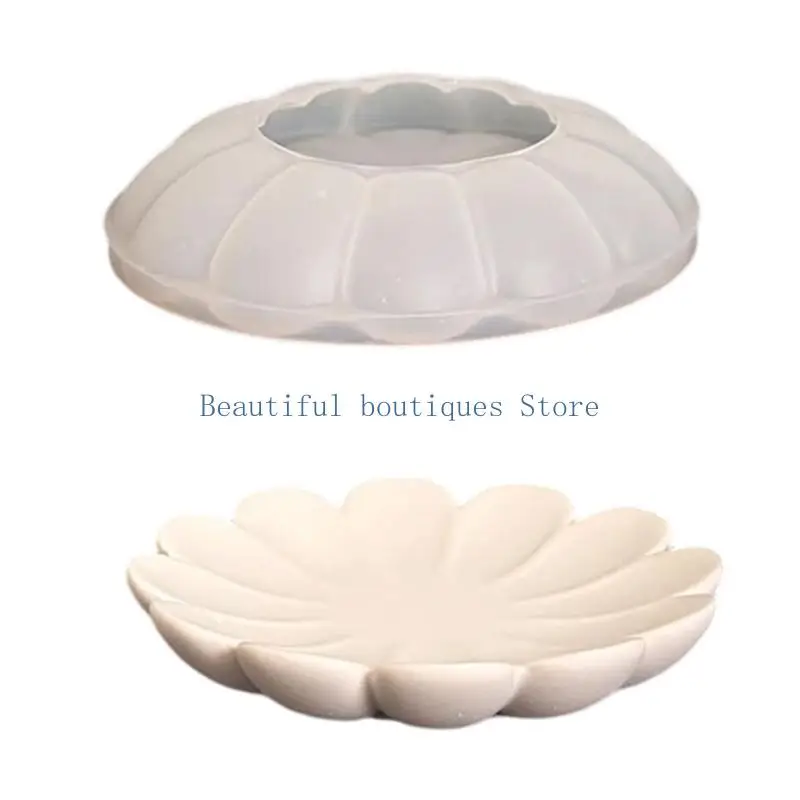 U4LF Silicone Flower Tray Mold for Handmade Catchall Crafts, Petal Dish Mold for Resin Epoxy Plaster Wax and Display Use