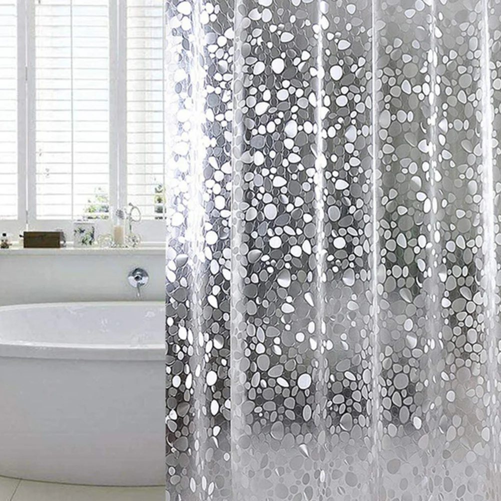 

Bathroom Waterproof Shower Curtain Geometric Pattern 180x180cm Heavy Duty Peva Bath Curtain for Home Rv Shower with Grommets No