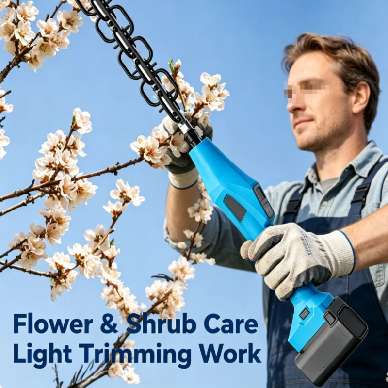 Battery Powered Hedge Trimmer With Dual Blade And Ergonomic Grip For Shrub And Bush Shaping In Landscape Design