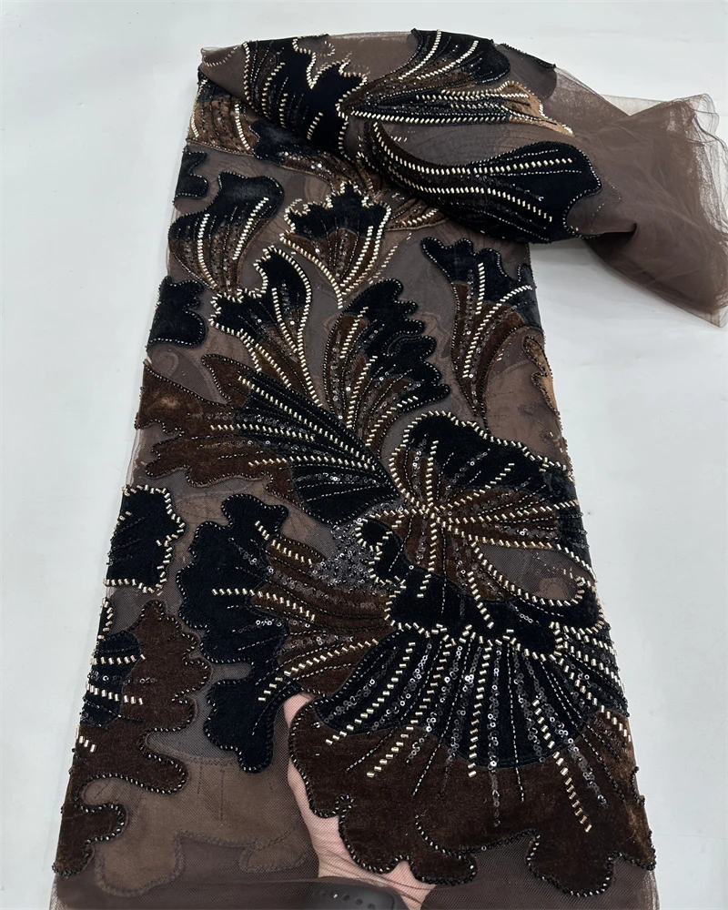 Nigerian Velvet Lace Fabrics African Lace Fabric 2025 High Quality Lace Material With Stones French Lace Fabric Sewing