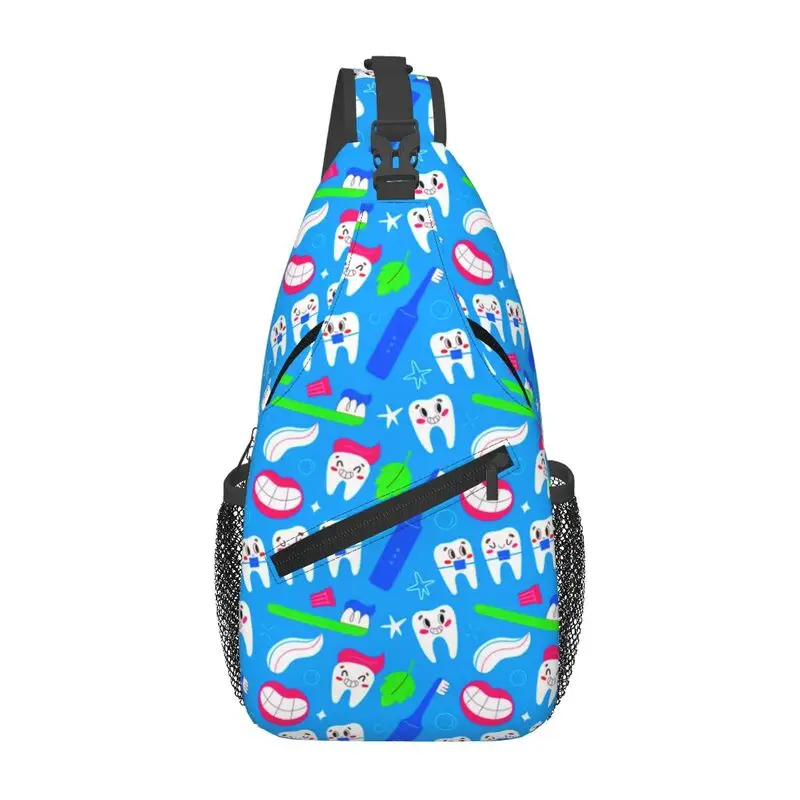 مخصص الأسنان طبيب الأسنان طب الأسنان Crossbody حقيبة ظهر ذات حمالة الرجال عادية الكتف حقيبة صدر للرجال للسفر المشي لمسافات طويلة Daypack