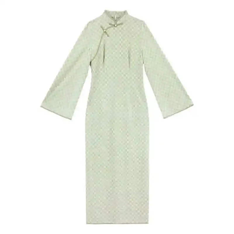 Chinese Cat Embroidery Vest Traditional Chinese Style Daily Vest Wear Stand-up Collar Long Sleeve Dress Autumn And Winter Set