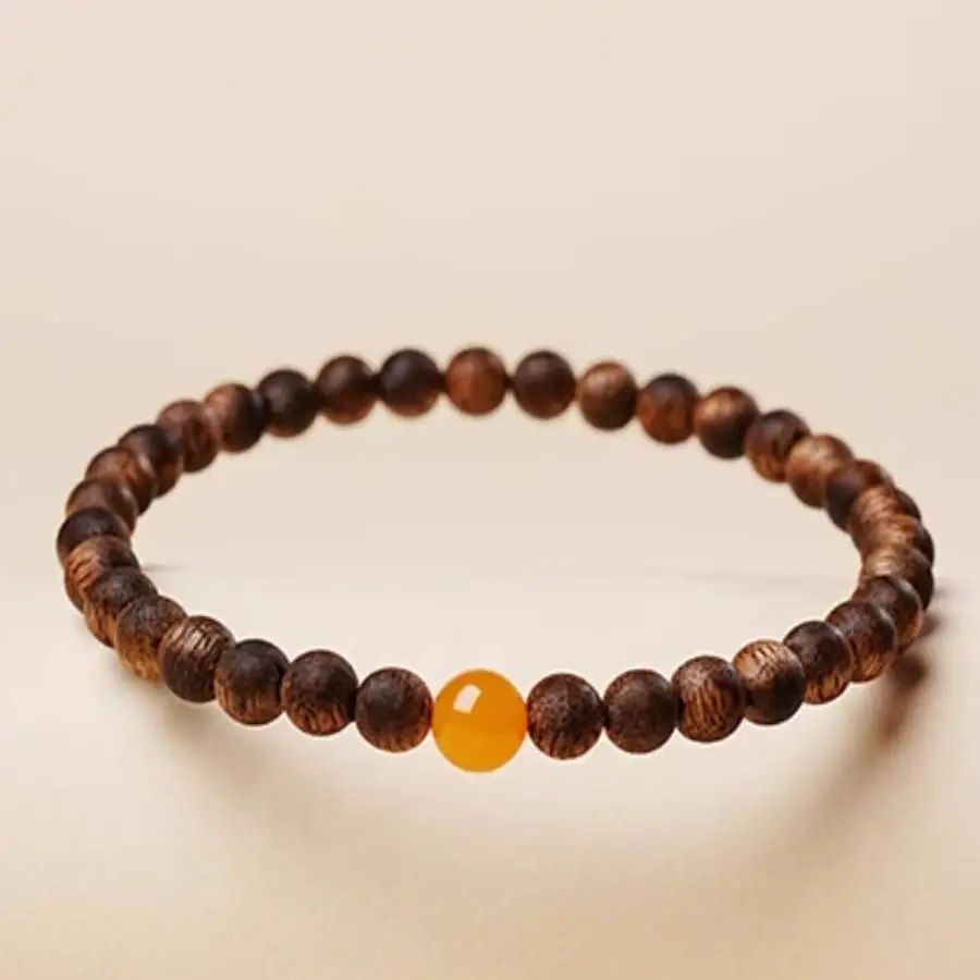 

Handmade eaglewood bead bracelet,men's cuff button bracelet,Ramadan prayer bead,women's meditation,holiday gift,daily wear