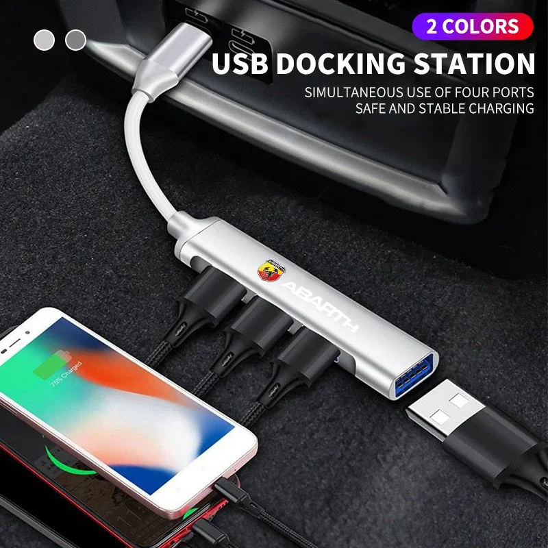 Type c 4 port USB High Speed 4 in 1 USB c Adapter For Abarth Freemont Strada 500x Grande Punto Ducato Stilo Palio Accessories