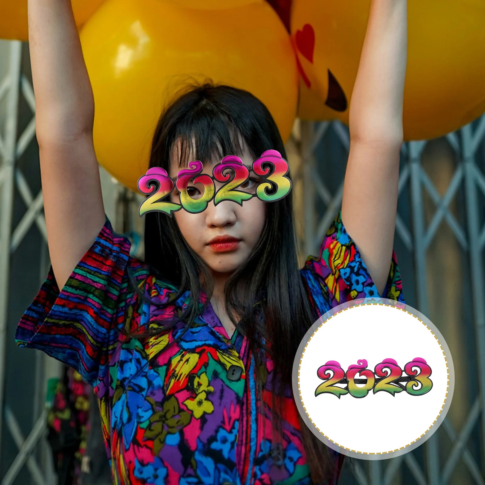 

1Pair 2023 New Year Party Glasses Frames Unique Design Bright Color Xmas Party Decorations Eyeglass Props New Year Glasses