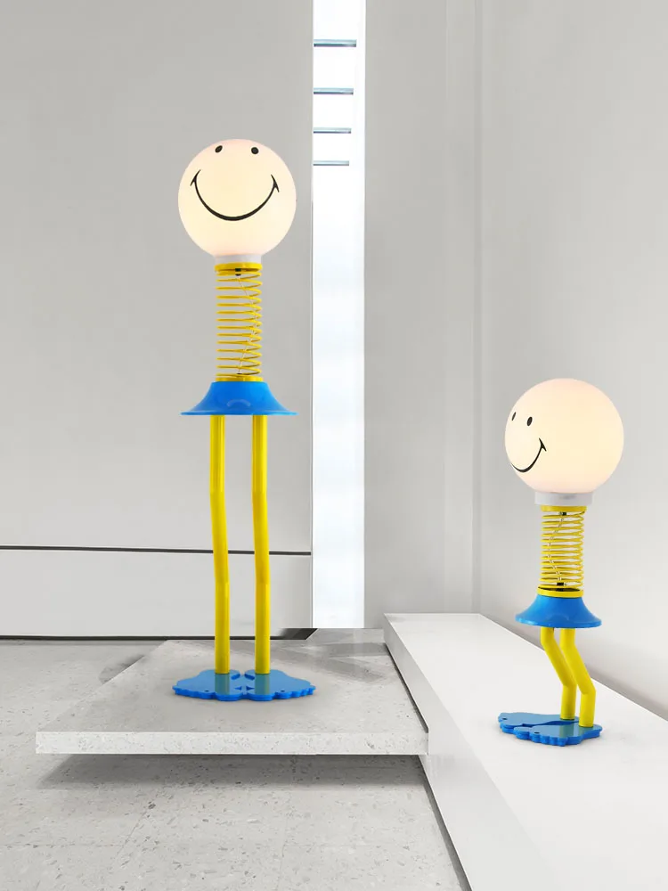 Little Yellow Cute Person Carton Robot Special  Doorman Children's Room Led Floor Lamp Table Lamp  Decoration Floor Lighting