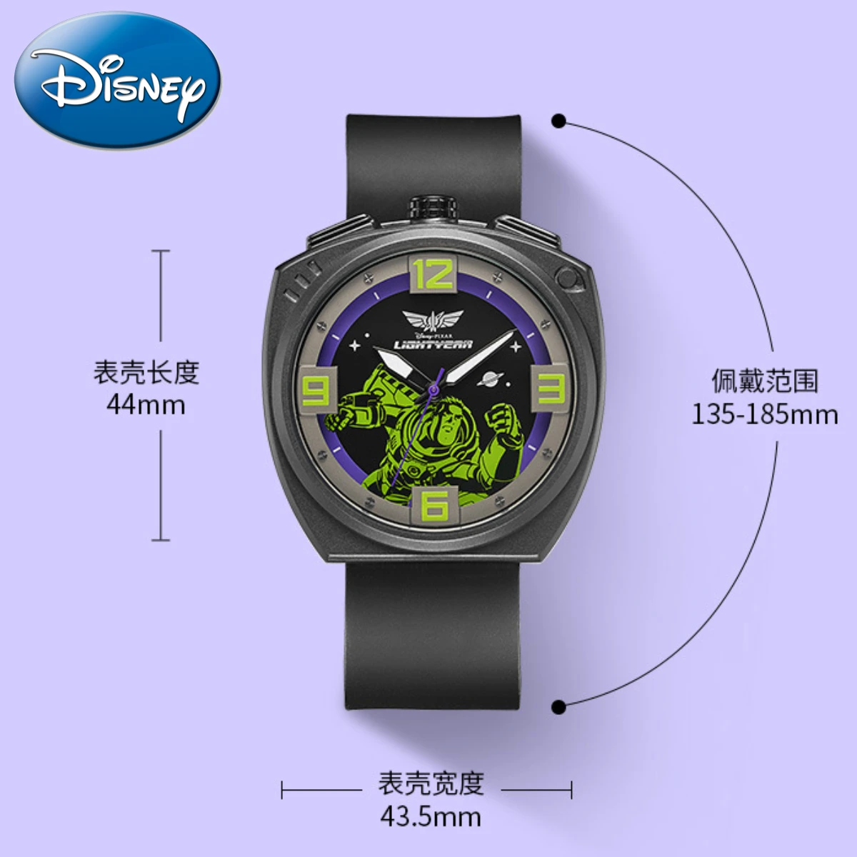 Disney Men Gift Watch Boy Buzz Light Year Cartoon Luminous Waterproof Children\'s Sports Quartz Clock Relogio Masculino