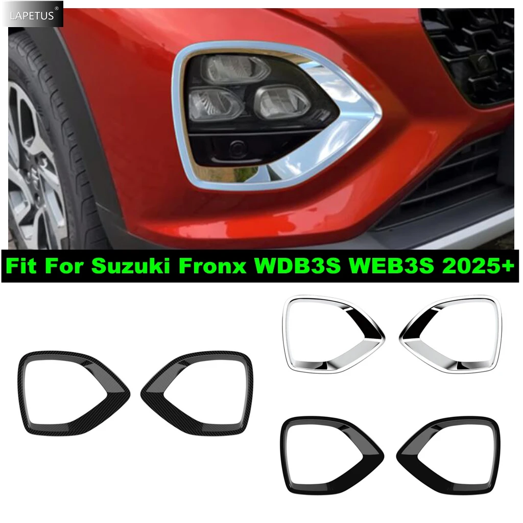 

For Suzuki Fronx WDB3S WEB3S 2025 2026 Front Bumper Fog Light Lamp Frame Cover Trim ABS Chrome / Black Carbon Fiber Accessories
