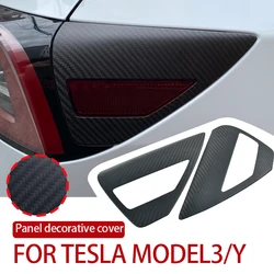 Dla Tesla Model Y 2020 + Model 3 2017-2022 prawdziwy Port ładowania z włókna węglowego pokrywa wykończenie panelu akcesoria samochodowe