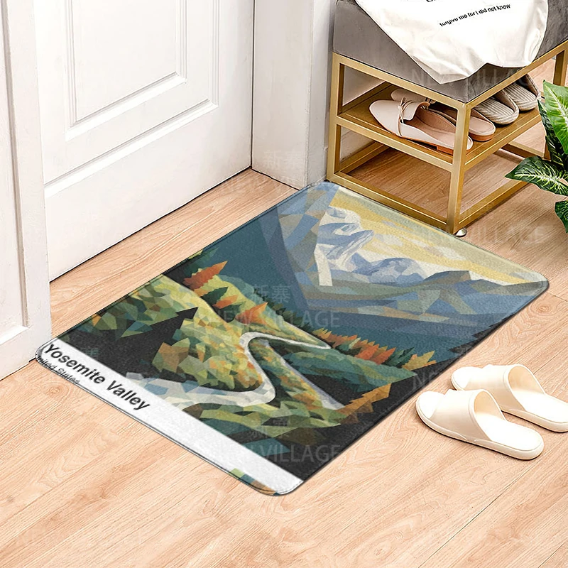 House entrance carpet Home door mat Modern Nordic style Room Bath Foot bathroom non-slip Kitchen water rugs Abstract Scenic Sky