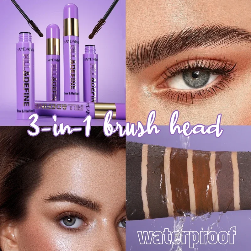 Teinture capillaire imperméable, Mascara à friser 3 en 1, tige de remplissage pour ligne de cheveux des sourcils, séchage rapide, Double tête, jetable