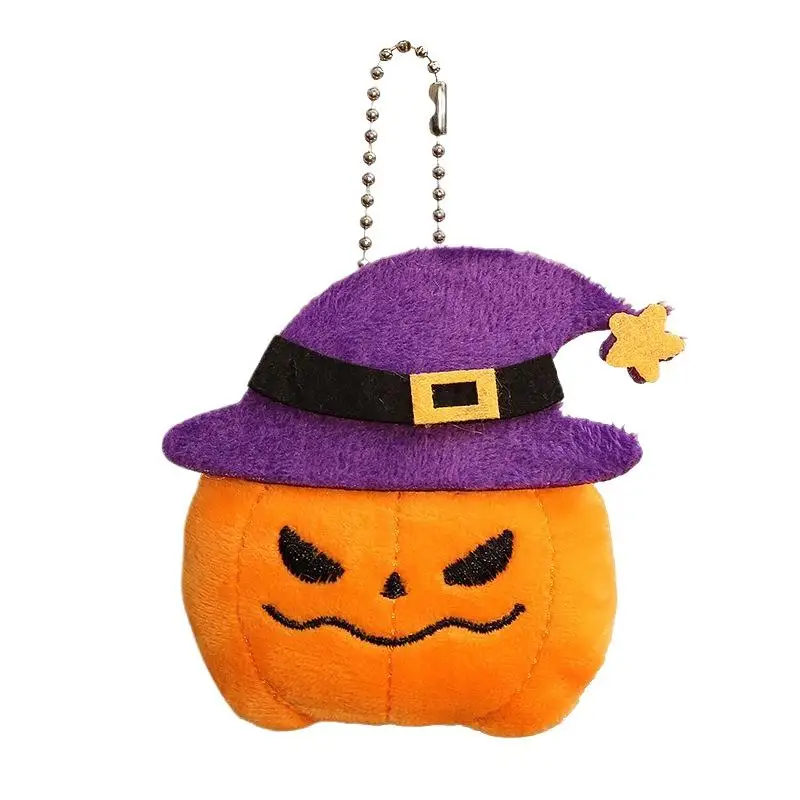 Halloween-Plüsch-Schlüsselanhänger für Damen, Kürbis, Geist, Fledermaus, Hexenhut, Cartoon-Taschenanhänger, Dekoration, Partygeschenke, Accessoires – Detail 7