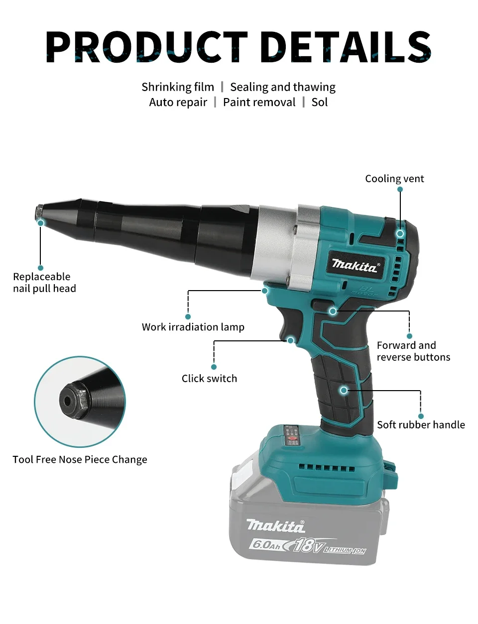 rivet gun nozzle set