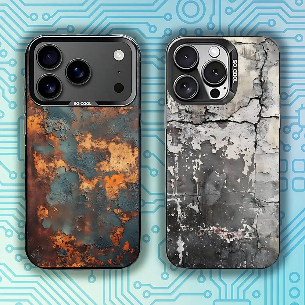 

Retro Industrial Style Rusty Phone Case For iPhone 17,16,15,14,13,12,11,Pro,Max,Plus,E,Air,Mini Black Tpu Cover