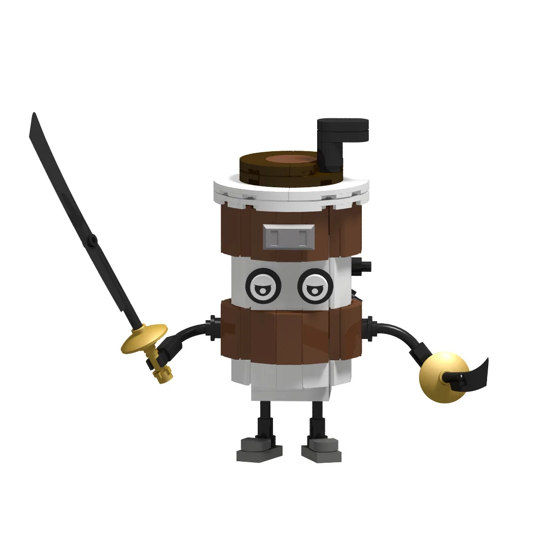 Italienische Brainrot Capuccino Assassino Brickheadz Bausteine Kaffee Ninja Kreative MOC Spielzeug für Kinder