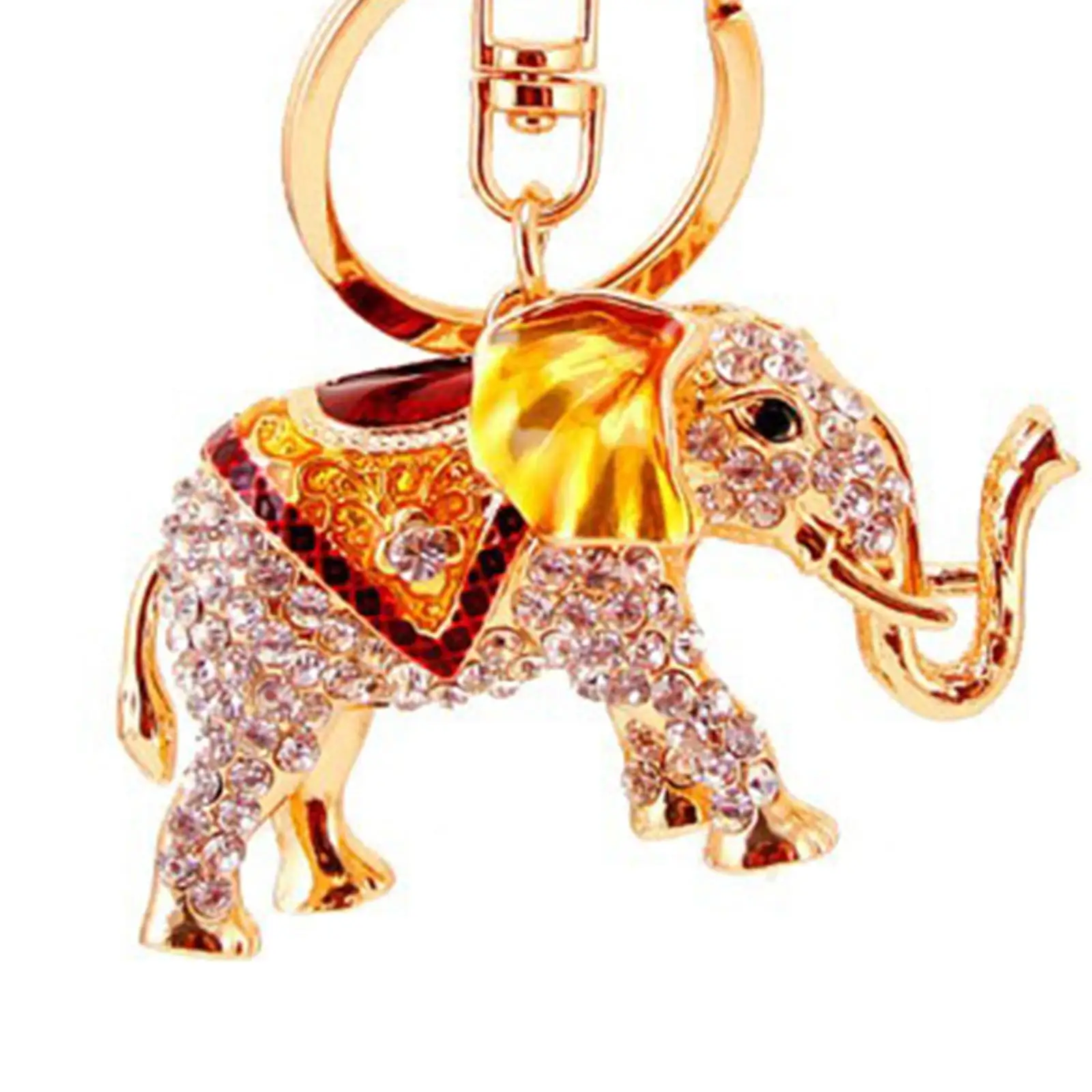 Elegante portachiavi in lega con elefante, portachiavi con ciondolo 3D, ciondolo bling per zaino da scuola per bambini e donne