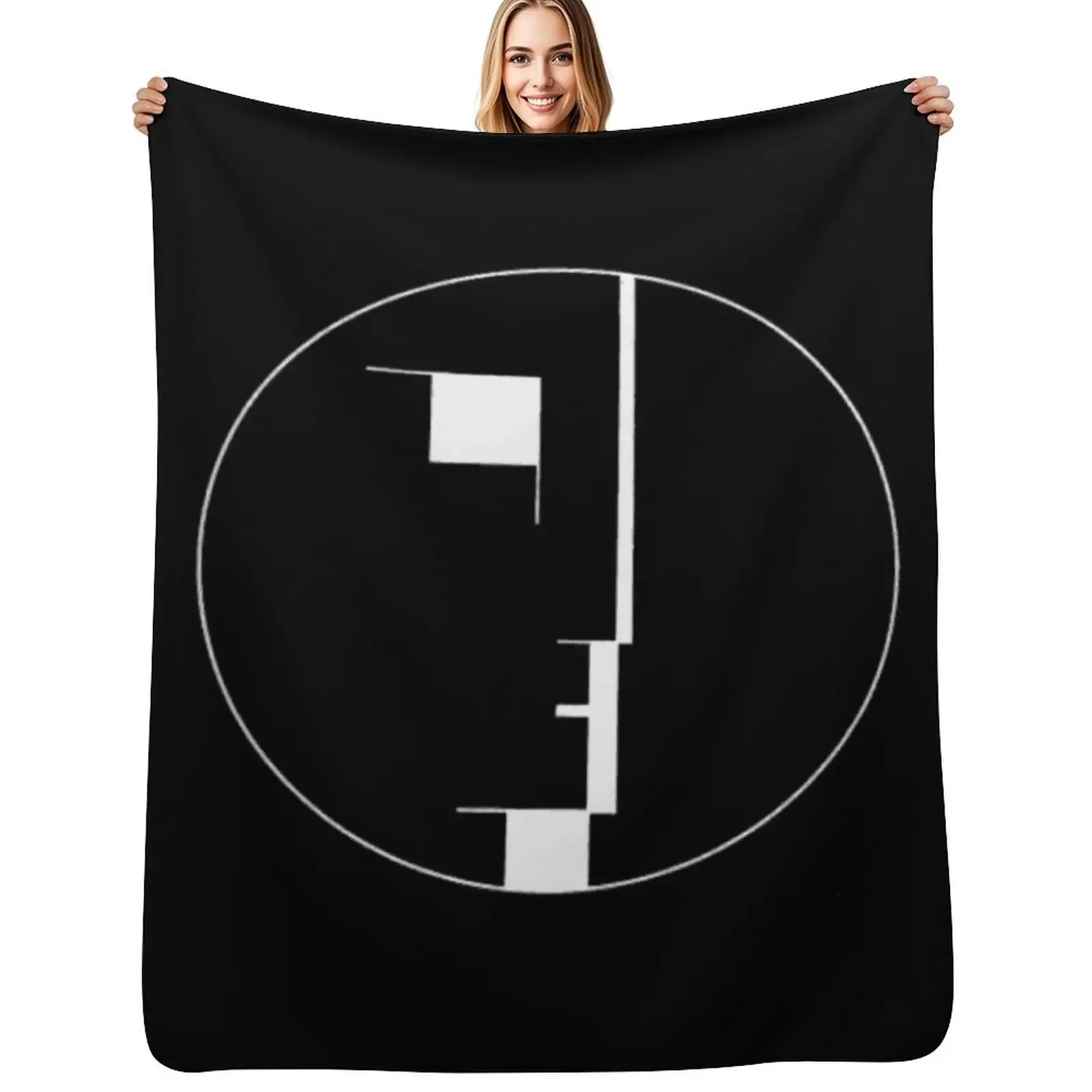 

Bauhaus Emblem - white on black. Throw Blanket Luxury for winter Hair Thin Blanket