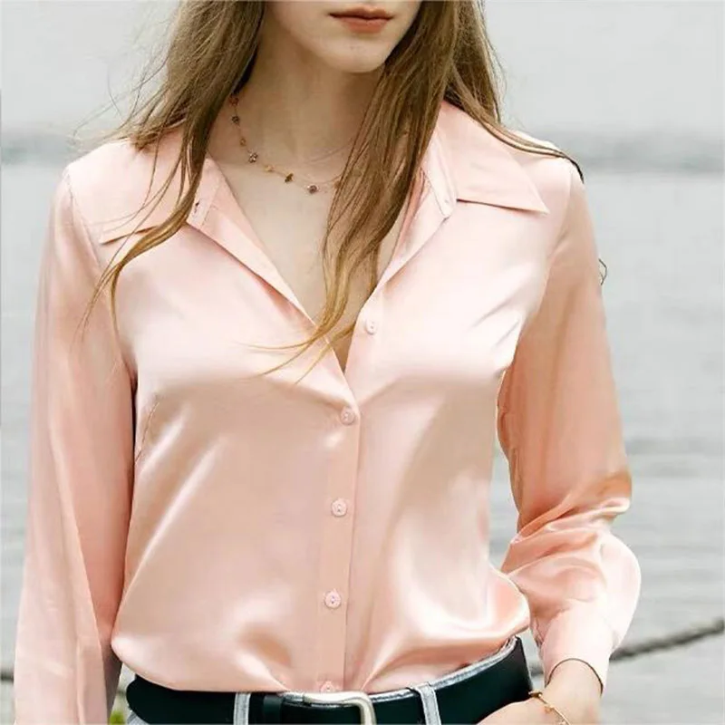 Women Clothing Casual All-match Long Sleeve Chiffon Shirt Spring Autumn Fashion Loose Solid Blouses 40-85Kg Office Lady Chic Top