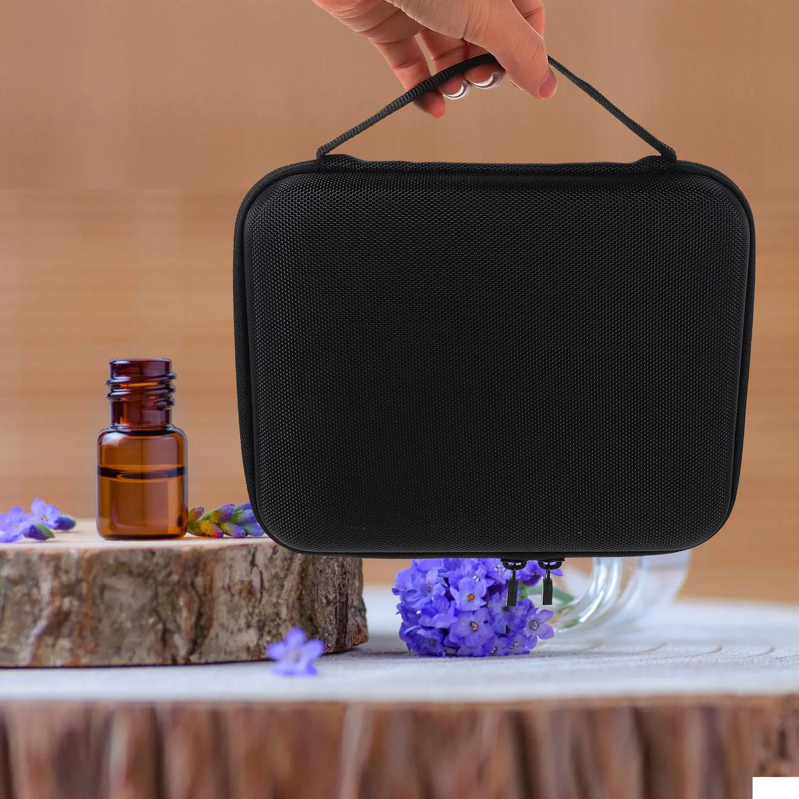 Portable 63 Compartments Essential Oil Bottle Holder ganizer Bag for 1 3ml Oils Polyester Sponge Travel Toiletries Storage Case