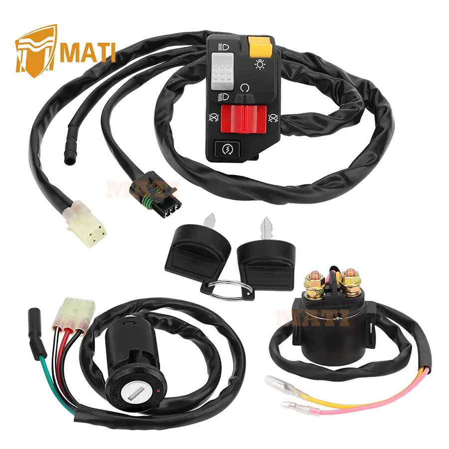 M MATI Handlebar Key Starter Relay Switch Kit for Honda TRX250EX 250EX 2001-2005 35020-HN6-003 35100-HM8-000 35850-HM8-A41