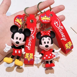 Disney Anime Mickey Keychain Cartoon Stitch Cute Minnie Keyring Student Bag Hanging All-match Car Key Chain Christmas Gifts