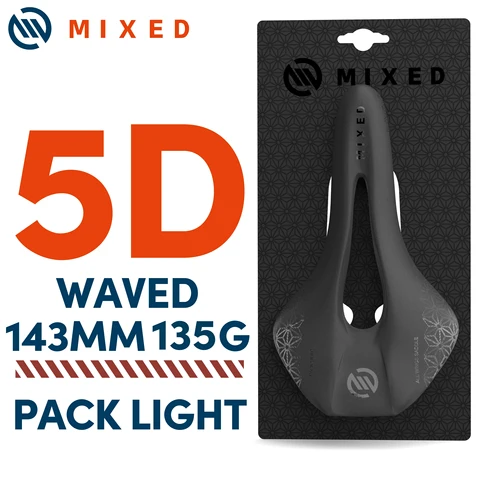 Mista de fibra de carbono completa 5d ultra pacote leve sela da bicicleta 143mm 135g para estrada mtb mountain bike assentos de carbono