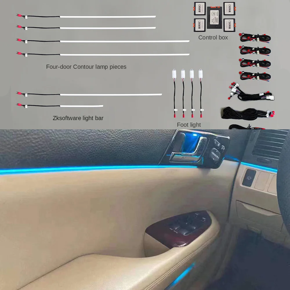 For  Toyota Crown 2015-2018 64 colors dedicated Atmosphere Light LED Footwell Central control lamp Full car Ambient ligh