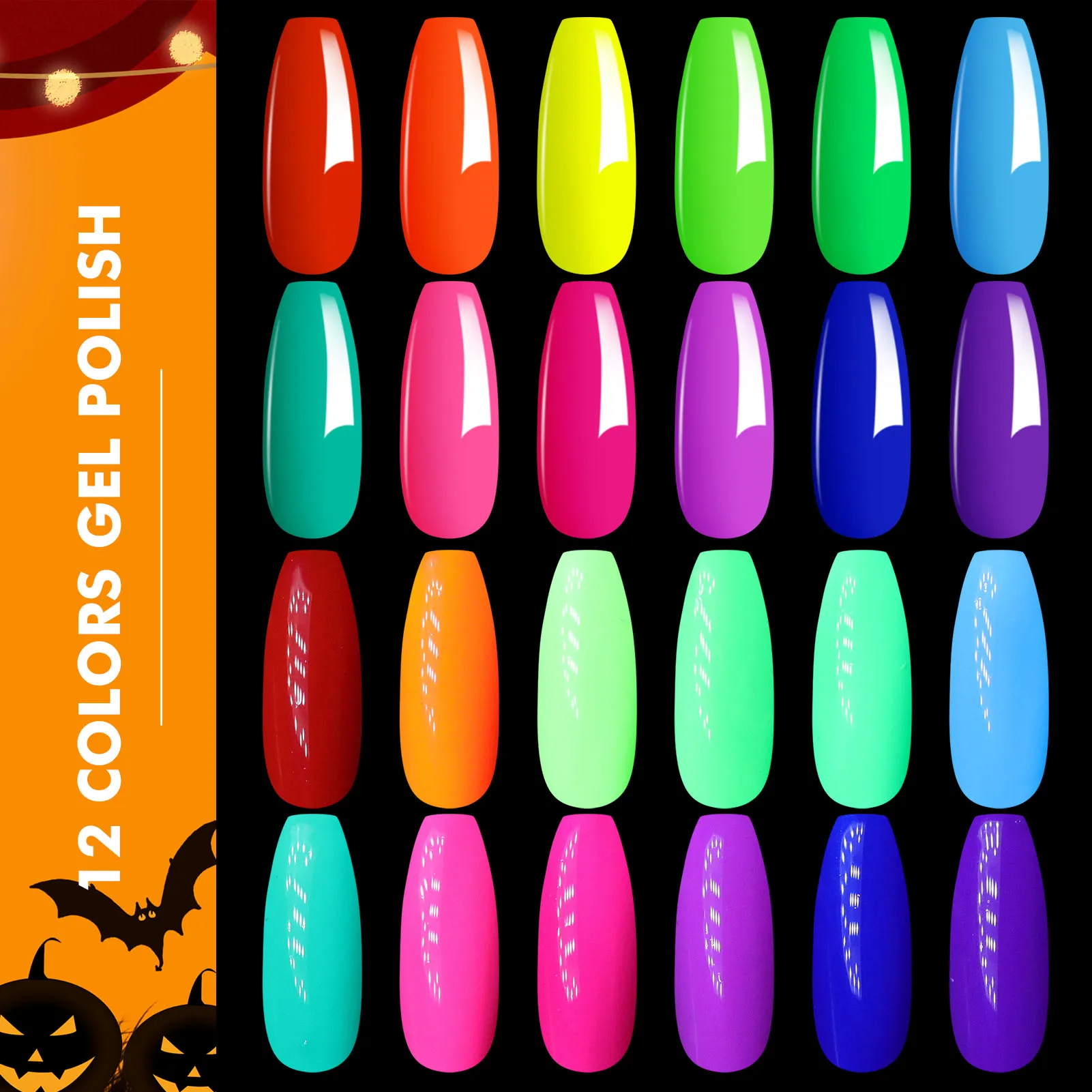 lilycute-12pcs-nail-gel-polish-set-7ml-fluorescence-color-semi-permanent-all-for-halloween-manicure-nails-art-gel-varnishes-kit