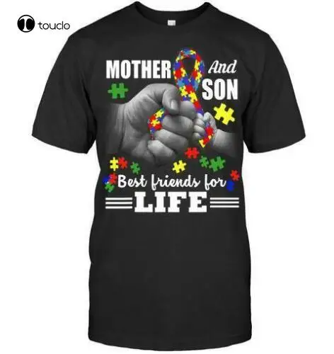 Autism Awareness T-Shirt Mother And Son Bestfriend For Life Unisex Tee mens muscle shirt