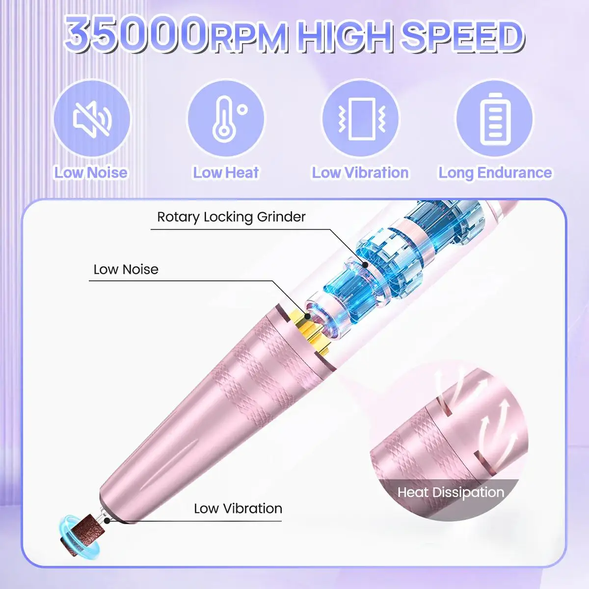 Profissional 35000rpm portátil elétrica máquina de broca do prego display lixadeira para acrílico gel polonês recarregável ferramentas do prego