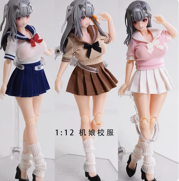 【No Figure】1/12 Female Soldier Shirt Skirt Model for 6''Figma Action Figures
