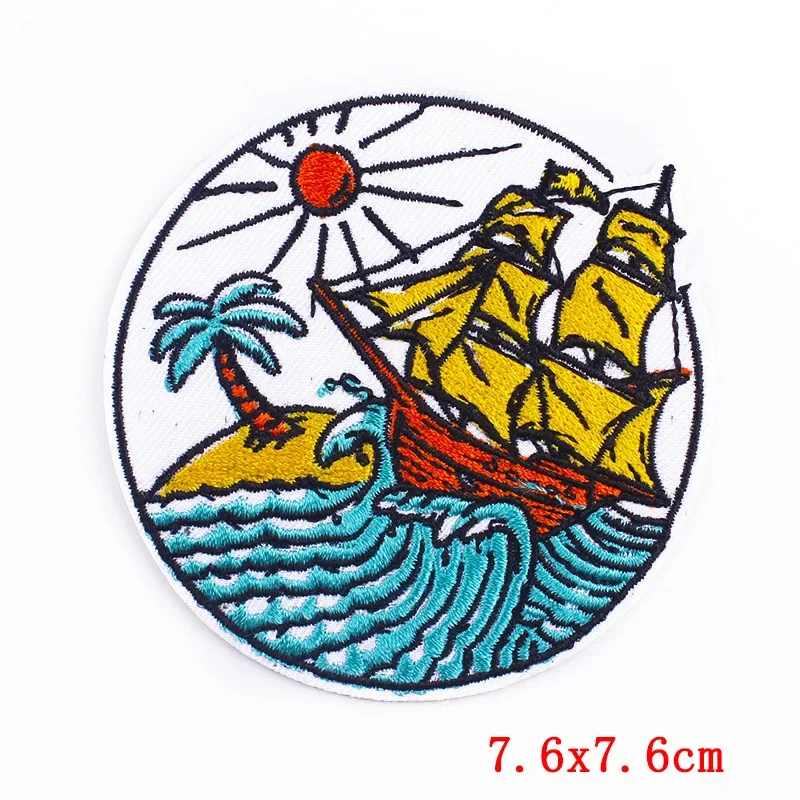 Cartoon Embroidery Patches Art Oil Painting Styles DIY Iron on Patches Fusible Clothes Badge Bags Hats Personalized Accessories