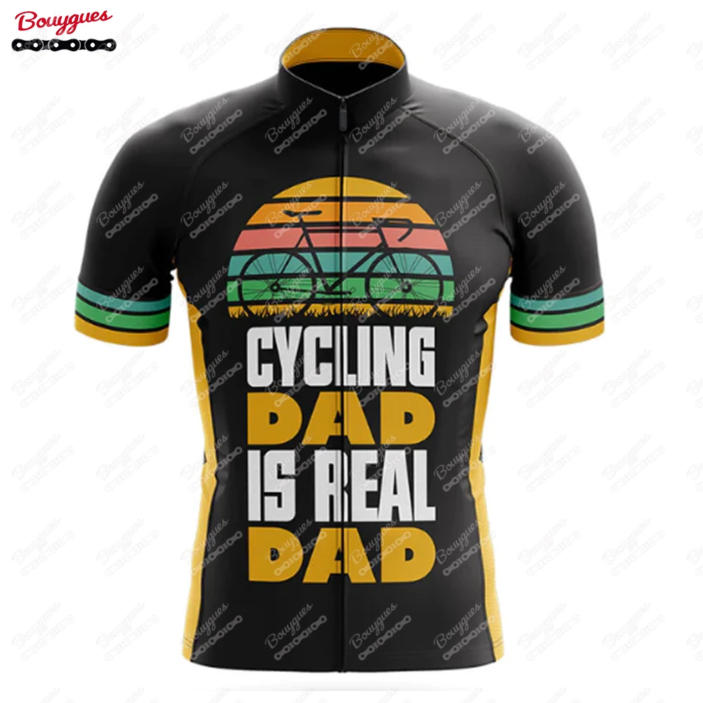 DAD Series Cycling Jersey for Men Short Sleeve Reflective MTB Maillot Downhill Pro Team Mountain Bicycle Clothing Summer New