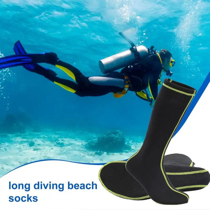 Neoprene Water Socks Non-Slip Insulated Neoprene Elastic Diving And Surfing Socks For Cold Water Durable Long Swimming Socks For