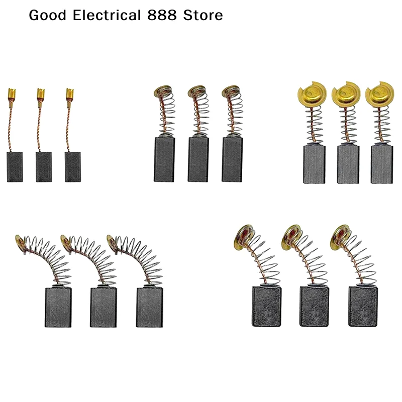 【GE】50pcs Carbon Brush Replacement Kit Fit For Drills Sanders Grinders & Motors Durable Motor Parts 5 sizes