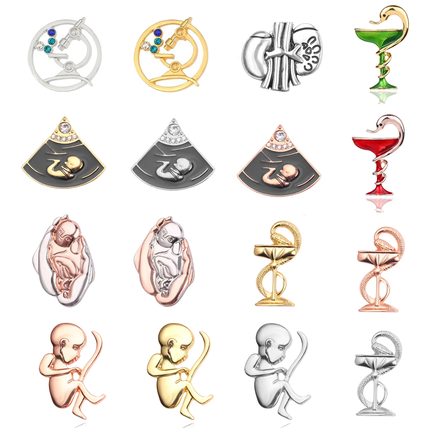 Трансграничная-хит-продаж-брошь-из-сплава-медицинской-серии-медицинский-стетоскоп-электрокардиограма-органы-человека