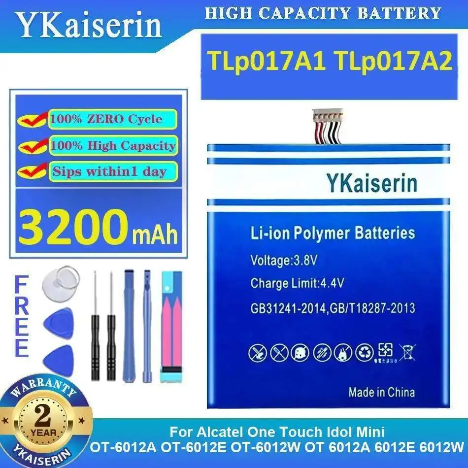 

Mobile Phone Battery Tlp017a1 Tlp017a2 3200Mah For Alcatel One Touch Idol Mini OT-6012A OT-6012E OT-6012W OT 6012A 6012E 6012W
